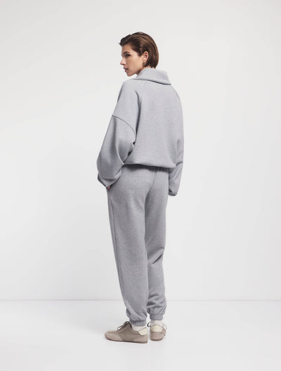 Classic Half Zip Sweatshirt in Grey Marl