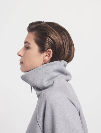 Classic Half Zip Sweatshirt in Grey Marl