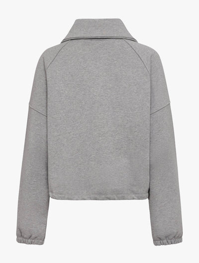 Classic Half Zip Sweatshirt in Grey Marl