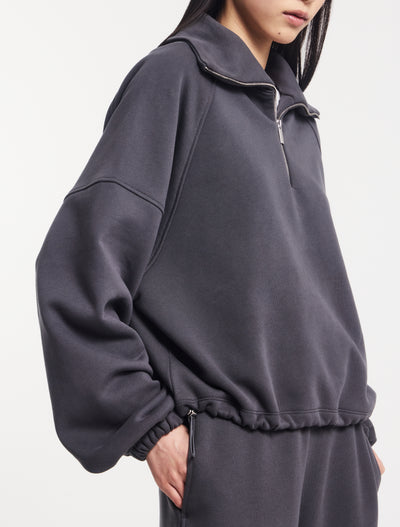 Classic Half Zip Sweatshirt in Magnet