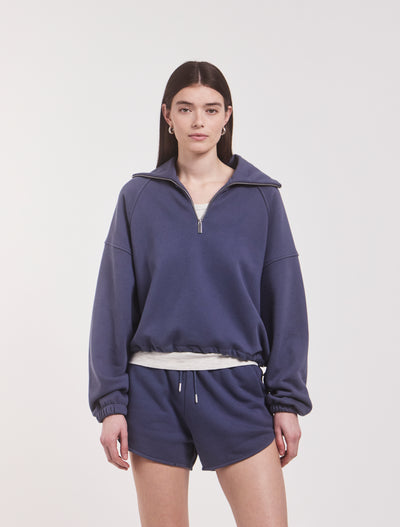 Classic Half Zip Sweatshirt in Summer Navy