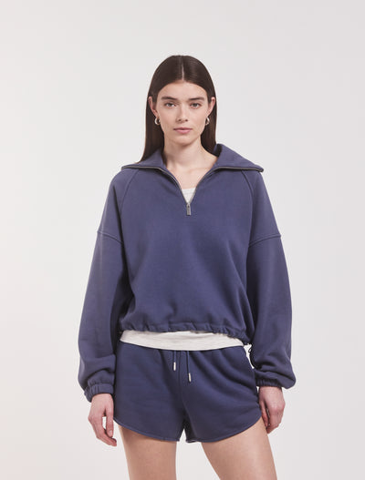 Classic Half Zip Sweatshirt in Summer Navy