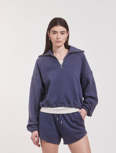 Classic Half Zip Sweatshirt in Summer Navy