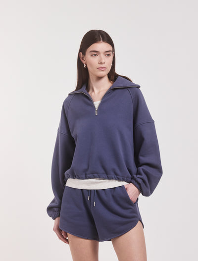 Classic Half Zip Sweatshirt in Summer Navy