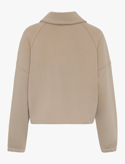 Classic Half Zip Sweatshirt in Taupe
