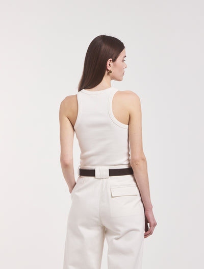 Super Compact Rib Tank in Chalk White