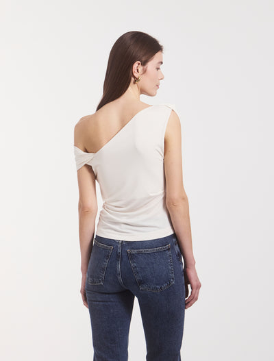 Tanz Draped Top in Off White