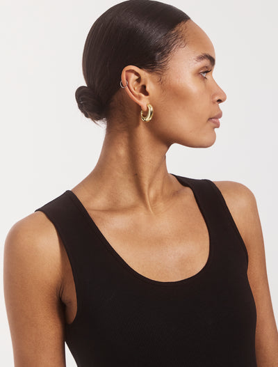 Rib Tank Dress in Black