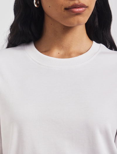 Compact Cotton Boxy T-shirt in White
