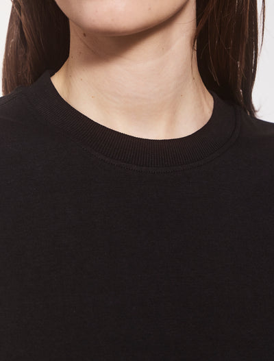 Compact Cotton Boxy T-shirt in Black