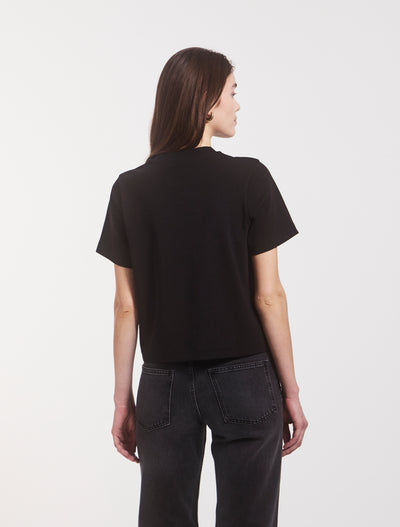 Compact Cotton Boxy T-shirt in Black