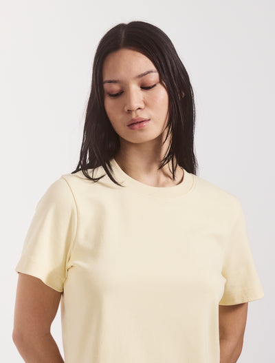 Compact Cotton Boxy T-shirt in Butter Milk
