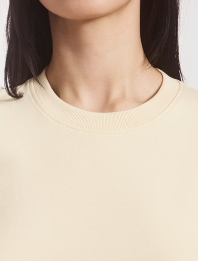 Compact Cotton Boxy T-shirt in Butter Milk