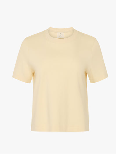 Compact Cotton Boxy T-shirt in Butter Milk