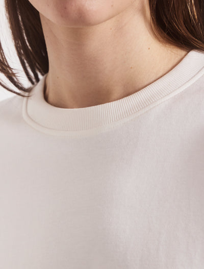 Compact Cotton Boxy T-shirt in Off White