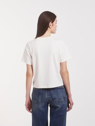 Compact Cotton Boxy T-shirt in Off White