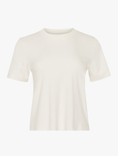 Compact Cotton Boxy T-shirt in Off White