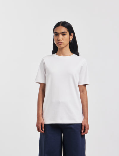 Compact Cotton Oversized T-Shirt in White