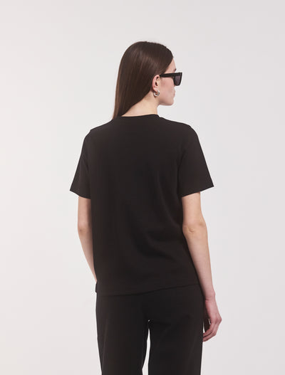 Compact Cotton Oversized T-Shirt in Black