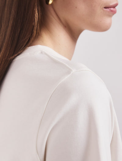 Compact Cotton Oversized T-Shirt in Off White