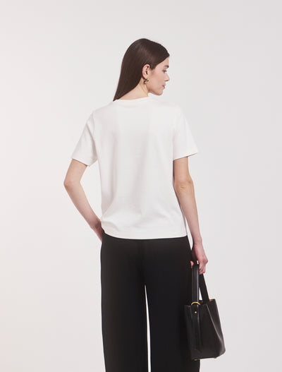 Compact Cotton Oversized T-Shirt in Off White
