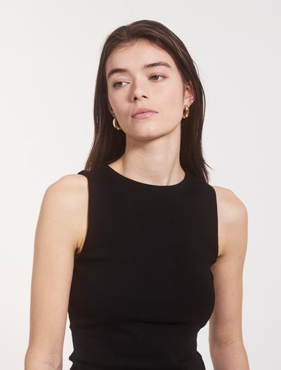 Maya Cropped Tank in Black
