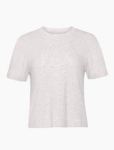 Compact Cotton Boxy T-Shirt in Light Grey Marl