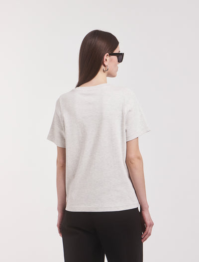 Compact Cotton Oversized T-Shirt in Light Grey Marl