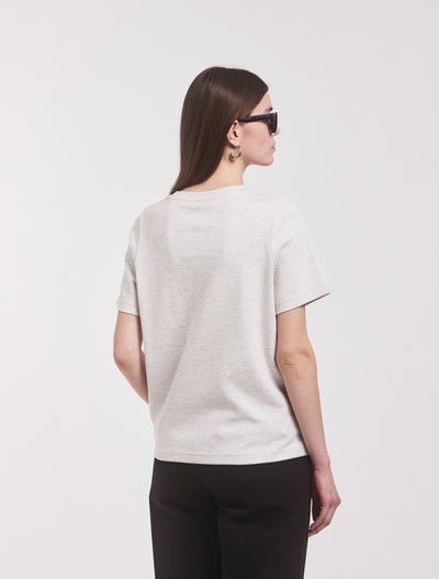 Compact Cotton Oversized T-Shirt in Light Grey Marl