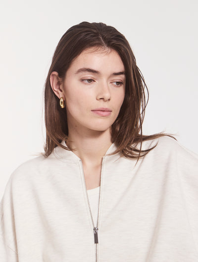 Classic Lounge Zip Jacket in Oatmeal Marl