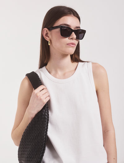 Classic Cotton Boyfriend Tank in White