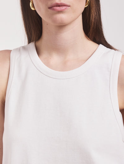 Classic Cotton Boyfriend Tank in White