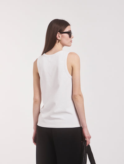 Classic Cotton Boyfriend Tank in White