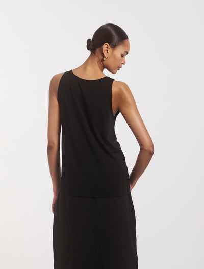 Lightweight Cotton loose Tank in Black