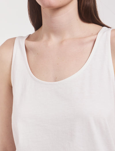Lightweight Cotton loose Tank in White