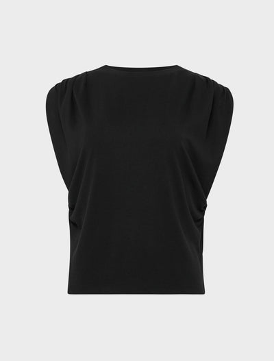 Kaia Pleated Tank Top in Black