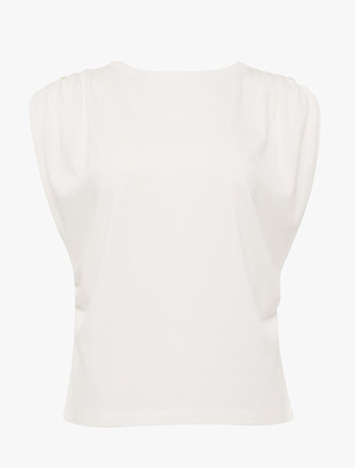 Kaia Pleated Tank Top In Off White