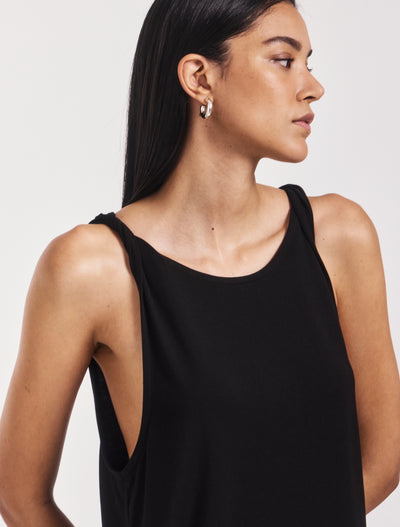 Riley Twist Strap Vest in Black