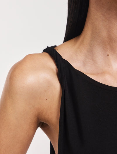 Riley Twist Strap Vest in Black