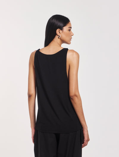 Riley Twist Strap Vest in Black