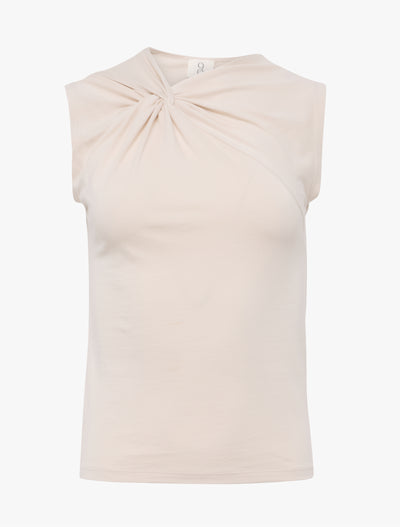 Sadie Twist Shoulder Top In Enoki Mushroom
