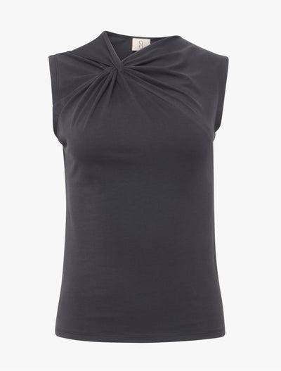 Sadie Twist Shoulder Top In Magnet