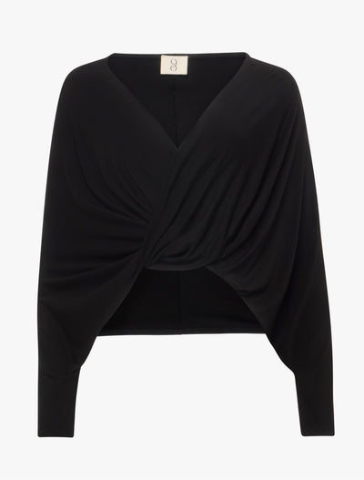 Sofia Twist Front Top in Black