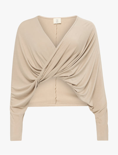 Sofia Twist Front Top in Taupe