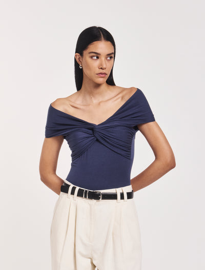 Laila Twist Front Bodysuit in Nightime