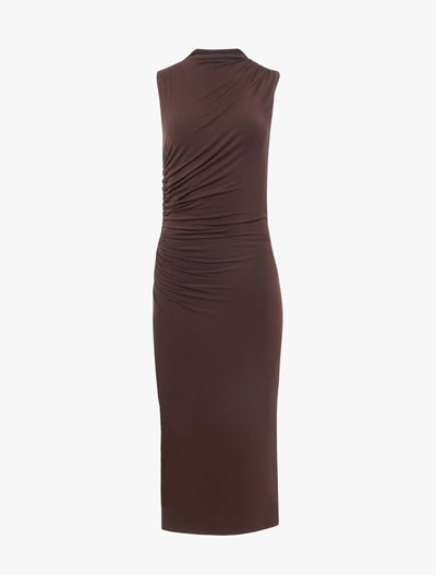 Draped Midi Dress in Bracken