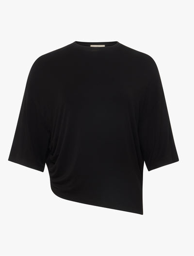 Drape Side Tee in Black
