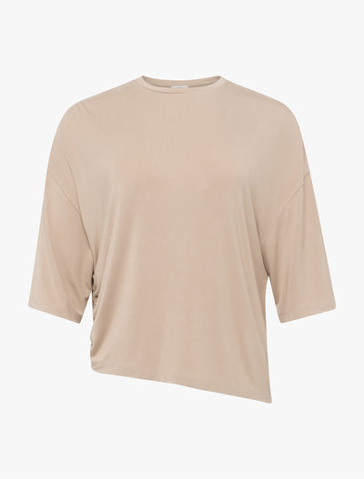 Drape Side Tee in Taupe