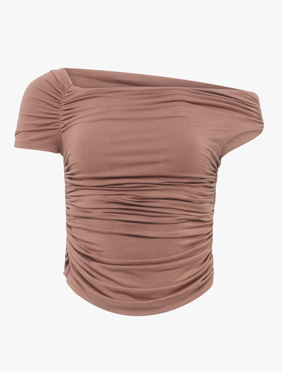 Katie Ruched Top In Sandalwood