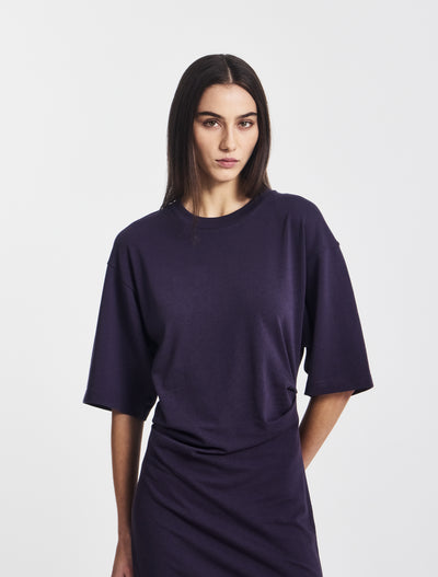 Raya T-Shirt Dress in Aubergine